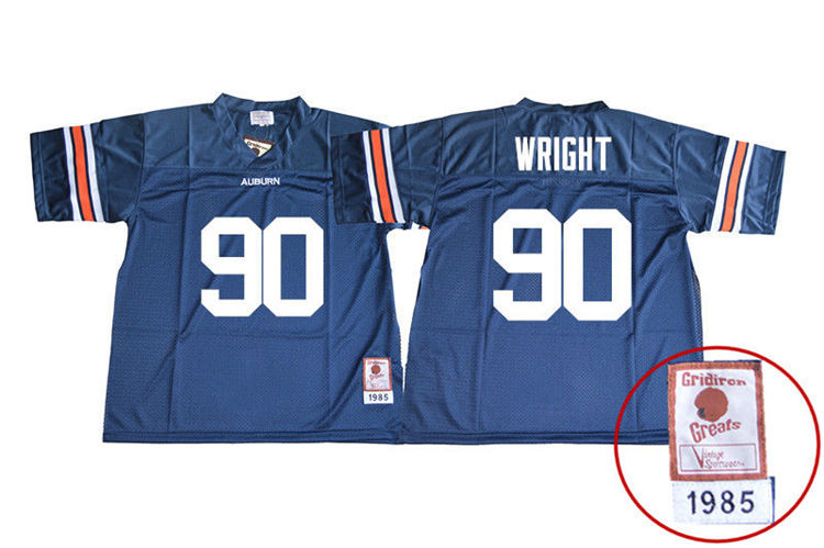 1985 Throwback Youth #90 Gabe Wright Auburn Tigers College Football Jerseys Sale-Navy